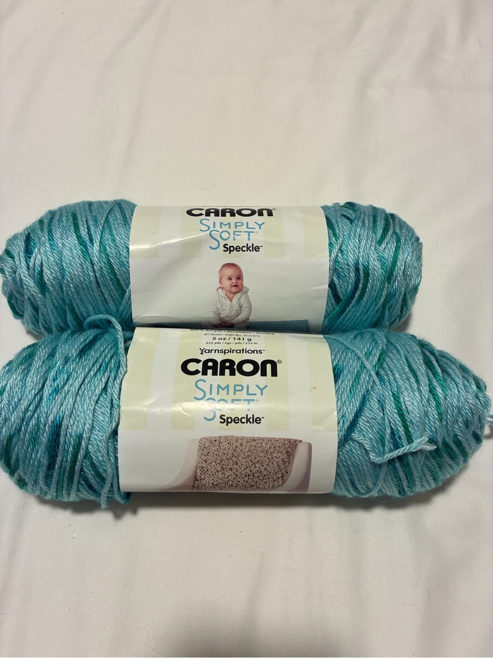 Carbon Acrylic Yarn Skeins in Teal and Dark Teal Simply Soft